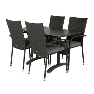 Asztal és szék garnitúra Dallas 2209 (Fekete + Szürke)