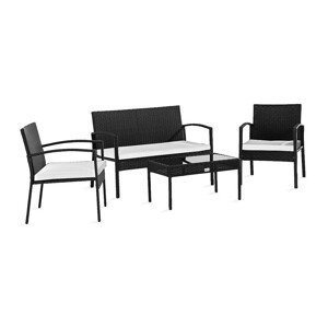 Kerti bútor Cortland 165 (Fekete + Fehér)