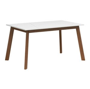 Asztal Boston CE125 (Fényes fehér + Sötét delanói tölgy)