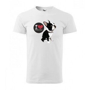 Eredeti pamut férfi póló Boston Terrier szerelmeseinek XXL Fehér