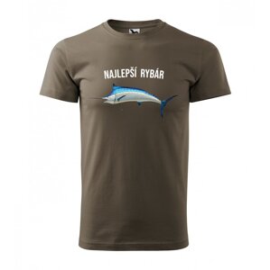 Eredeti férfi póló a legjobb horgásznak XL Katonazöld