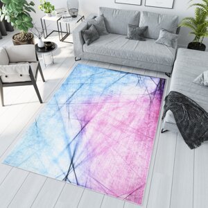 Kék és rózsaszín absztrakt trend szőnyeg Szélesség: 120 cm | Hossz: 170 cm
