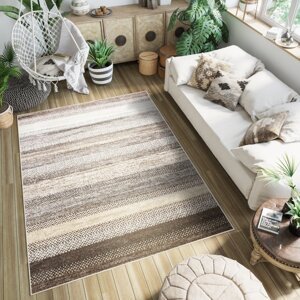 Modern szőnyeg barna árnyalatú csíkokkal Szélesség: 80 cm | Hossz: 150 cm