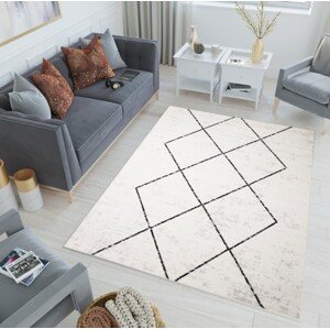 Egyszerű fekete mintás szőnyeg Szélesség: 80 cm | Hossz: 150 cm
