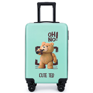 Gyermek utazóbőrönd mentol medvével 45 l