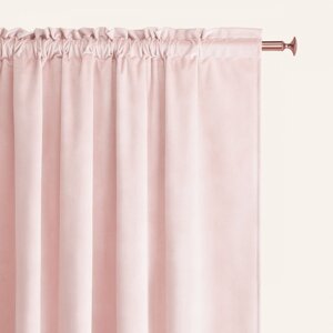 Világos rózsaszín bársony függöny CHARMY szalaghoz 140 x 260 cm