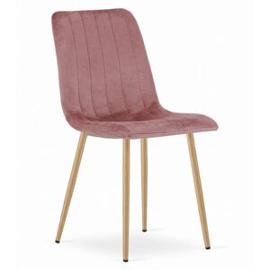 4 db rózsaszín bársony szék készlet LAVA