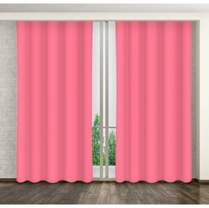 Kvalitás egyszínű rózsaszín ablakdrapéria 140 x 260 cm Hossz: 250 cm