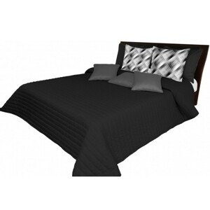 Fekete ágytakaró varrással Szélesség: 170 cm | Hossz: 210 cm