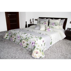 Szürke krémszínű ágytakaró rózsákkal Szélesség: 240 cm | Hossz: 260 cm