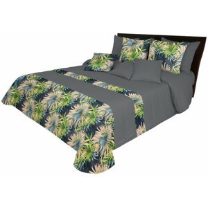 Kétoldalas ágytakaró szürke színben egzotikus virágokkal Szélesség: 170 cm | Hossz: 210 cm