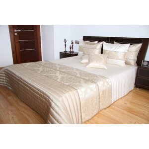 Minőségi bézs színű ágytakaró egy kis luxussal Szélesség: 220 cm Hossz: 240cm