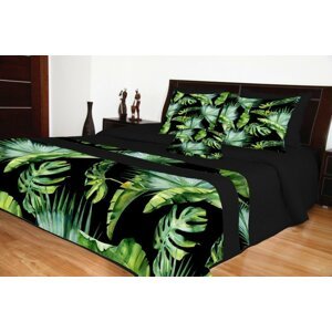 Fekete modern ágytakaró színes egzotikus motívumokkal Szélesség: 240 cm | Hossz: 240 cm