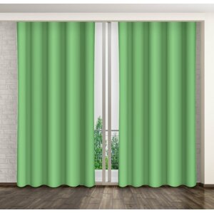 Dekoratív egyszínű zöld sötétítő függöny Hossz: 270 cm