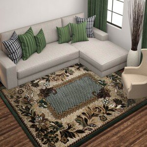 Stílusos vintage szőnyeg, zöld szegéllyel Szélesség: 40 cm | Hossz: 60 cm