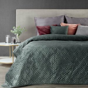 Luxus steppelt ágytakaró franciaágyra sötétzöld színben Szélesség: 220 cm Hossz: 240cm