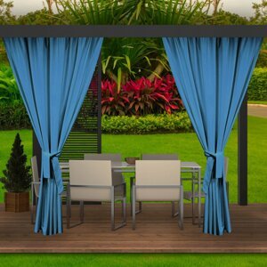 Stílusos kék vízálló kerti függöny pavilonhoz Szélesség: 155 cm | Hossz: 240 cm