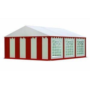 Szilárd és kiváló minőségű party sátor piros és fehér színben 5m x 6m