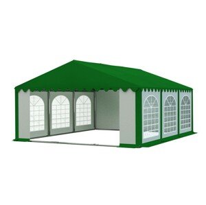 Kiváló minőségű zöld-fehér party sátor zöld tetővel 5m x 10m