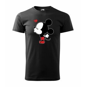 Fekete férfi Valentin póló Mickey nyomtatással XS