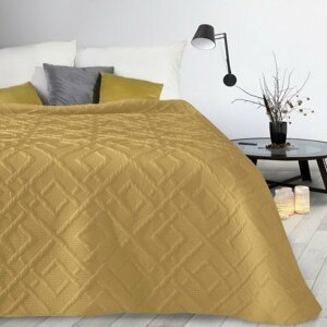 Modern ágytakaró mustársárga színű mintával Szélesség: 170 cm | Hossz: 210 cm