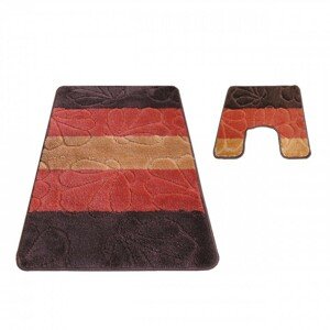Fürdőszobai szőnyegkészlet barna színben 50 cm x 80 cm + 40 cm x 50 cm