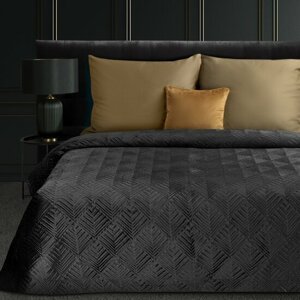 Kiváló minőségű fekete ágytakaró VICTORIA finom bársonyból készült VICTORIA Szélesség: 280 cm | Hosszúság: 260 cm