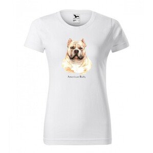Női póló eredeti nyomtatással egy amerikai bully kutya tulajdonosának Fehér XS