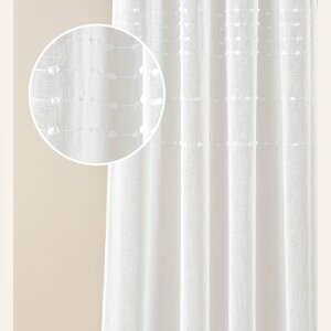 Kiváló minőségű fehér függöny Marisa ezüst rovátkákkal 300 x 250 cm