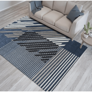 Designer szőnyeg csíkokkal kék Szélesség: 80 cm | Hosszúság: 150 cm