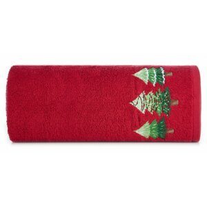 Pamut karácsonyi törölköző piros fenyőfákkal Šírka: 50 cm | Dĺžka: 90 cm