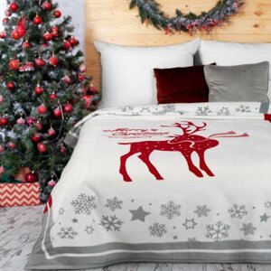 Megfordítható karácsonyi takaró szarvassal Szélesség: 150 cm | Hossz: 200 cm