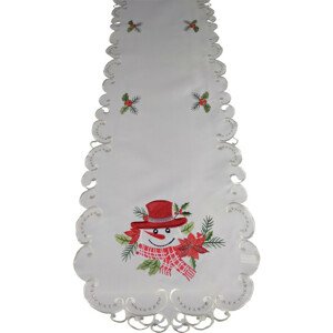 Krémszínű karácsonyi kendő hóember hímzéssel Szélesség: 40 cm | Hosszúság: 85 cm