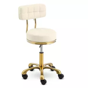 Gurulós szék háttámlával - 51 - 66 cm - 150 kg - bézs/arany színű | physa