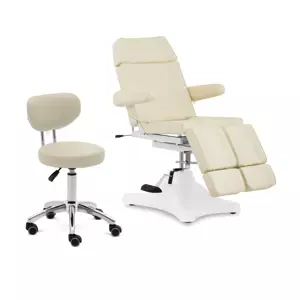 Pedikűrös szék és gurulós szék háttámlával - bézs | physa