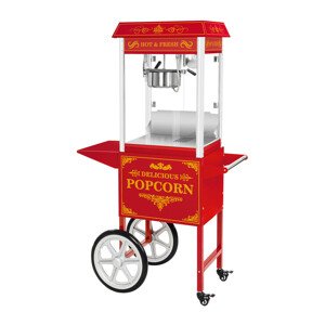 Popcorn gép kocsival - retro design - piros | Royal Catering
