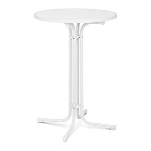 Bárasztal - Ø 80 cm - összecsukható - fehér | Royal Catering