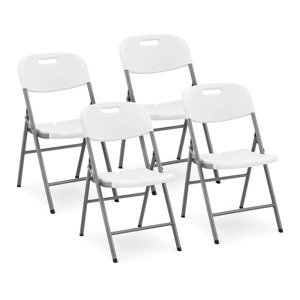Összecsukható szék - 4 darabos készlet - Royal Catering - 180 kg - ülés: 40 x 38 cm - fehér