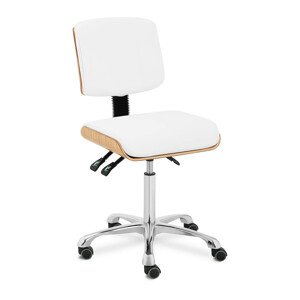 Gurulós szék háttámlával - 575–775 mm - 160 kg - Natural wood, White | physa