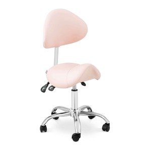 Nyeregszék - állítható magasságú háttámla és ülés - 55–69 cm - 150 kg - Rózsaszín, Ezüst | physa