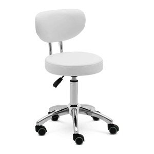 Gurulós szék háttámlával - 46–60 cm - 150 kg - fehér | physa