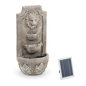 Napelemes kerti szökőkút - oroszlánfejes kaszkád 3 szint - LED világítás | hillvert