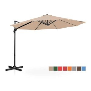 Lámpa formájú napernyő - Cream - kerek - Ø 300 cm - dönthető és forgatható | Uniprodo