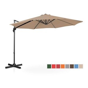 Lámpa formájú napernyő - Taupe - kerek - Ø 300 cm - dönthető és forgatható | Uniprodo