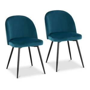 Kárpitozott szék - 2 darabos készlet - 150 kg-ig - ülőfelület 48 x 41,5 cm - türkiz | Fromm & Starck