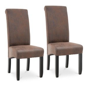 Kárpitozott szék - 2 darabos készlet - 150 kg-ig - ülőfelület 44,5 x 44 cm - barna | Fromm & Starck